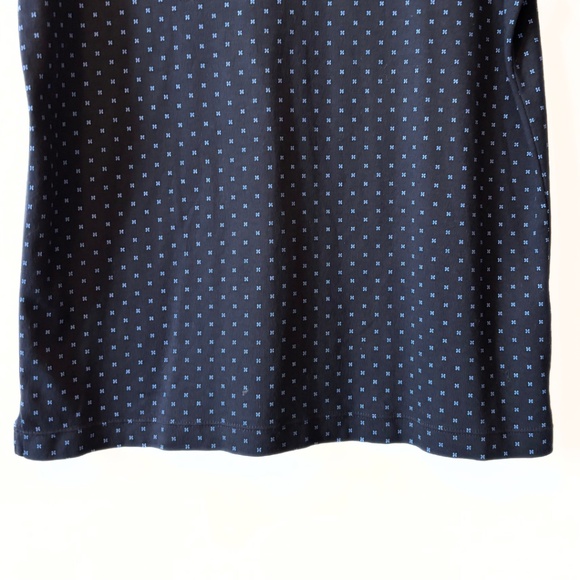 Banana Republic Luxury Touch Polo Navy Print Standard Fit Size M - Picture 5 of 7